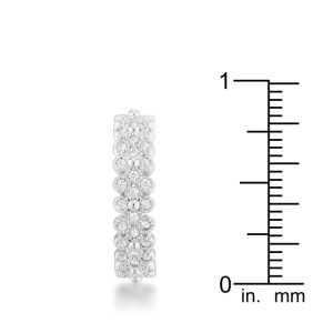 Clara 1ct CZ Rhodium Textured Bezel Set Eternity Ring - Image 4
