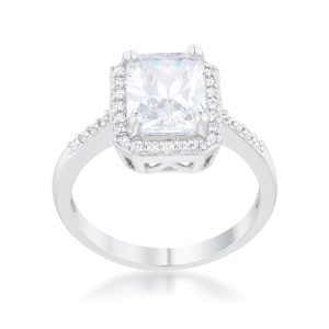 Ariana 2.95ct CZ Rhodium Classic Ring - Image 2