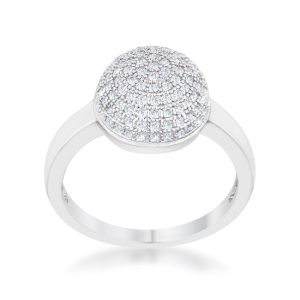 Brie 0.6ct CZ Rhodium Contemporary Sphere Ring - Image 2