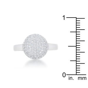 Brie 0.6ct CZ Rhodium Contemporary Sphere Ring - Image 3