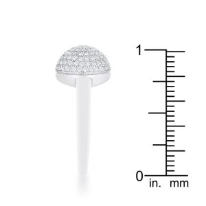 Brie 0.6ct CZ Rhodium Contemporary Sphere Ring - Image 4