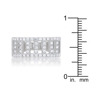 Rey 0.5ct CZ Rhodium Contemporary Band Ring - Image 3