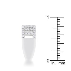 Rey 0.5ct CZ Rhodium Contemporary Band Ring - Image 4