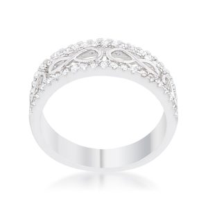 Rema 0.4ct CZ Rhodium Contemporary Infinity Band Ring - Image 2