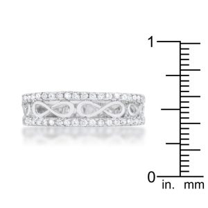 Rema 0.4ct CZ Rhodium Contemporary Infinity Band Ring - Image 3