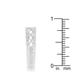 Rema 0.4ct CZ Rhodium Contemporary Infinity Band Ring - Image 4