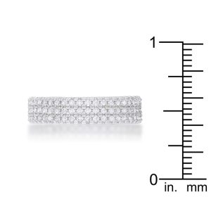 Chare 1.3ct CZ Rhodium Classic Band Ring - Image 3