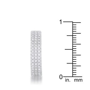 Chare 1.3ct CZ Rhodium Classic Band Ring - Image 4