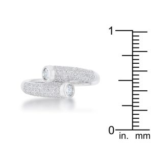 Perry 0.62ct CZ Rhodium Contemporary Wrap Ring - Image 3