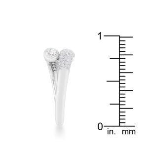Perry 0.62ct CZ Rhodium Contemporary Wrap Ring - Image 4