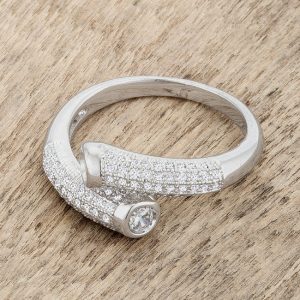 Perry 0.62ct CZ Rhodium Contemporary Wrap Ring - Image 5