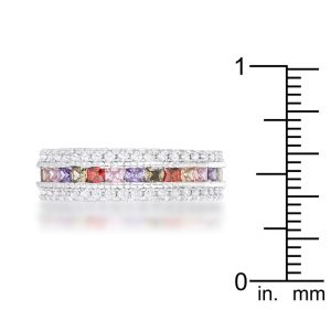 Paula 1.75ct Multicolor CZ Classic Band Ring - Image 3
