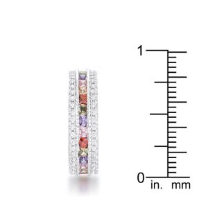 Paula 1.75ct Multicolor CZ Classic Band Ring - Image 4