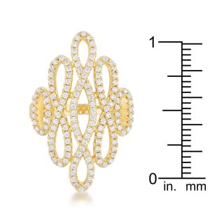 Natasha 0.94ct CZ 14k Gold Contemporary Cocktail Ring - Image 3