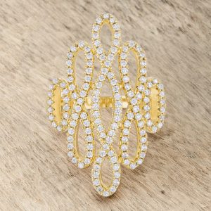 Natasha 0.94ct CZ 14k Gold Contemporary Cocktail Ring - Image 5