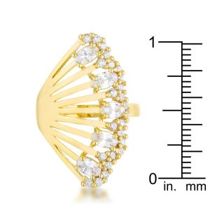 Natalie 2.15ct CZ 14k Gold Contemporary Cocktail Ring - Image 3