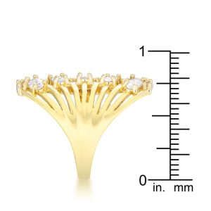 Natalie 2.15ct CZ 14k Gold Contemporary Cocktail Ring - Image 4
