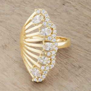 Natalie 2.15ct CZ 14k Gold Contemporary Cocktail Ring - Image 5
