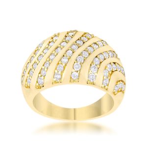 Shayla 0.95ct CZ 14k Gold Contemporary Dome Ring - Image 2