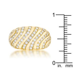 Shayla 0.95ct CZ 14k Gold Contemporary Dome Ring - Image 3