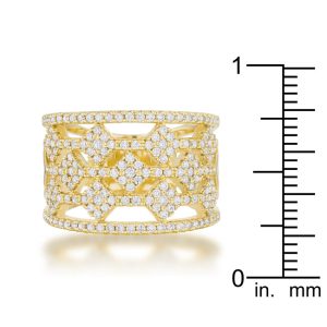 Marlene 0.6ct CZ 14k Gold Wide Band Cocktail Ring - Image 3