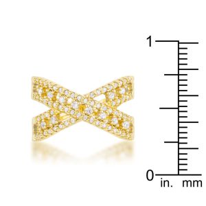 Sandy 0.37ct CZ 14k Gold Classic Criss Cross Ring - Image 3