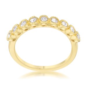 Bea 0.27ct CZ 14k Gold Delicate Band - Image 2