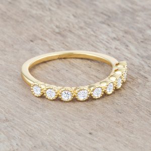 Bea 0.27ct CZ 14k Gold Delicate Band - Image 5