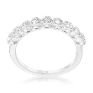 Bea 0.27ct CZ Rhodium Delicate Band - Image 2
