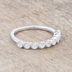 Bea 0.27ct CZ Rhodium Delicate Band - Image 5