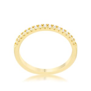 Rina 0.11ct CZ 14k Gold Delicate Band Ring - Image 2