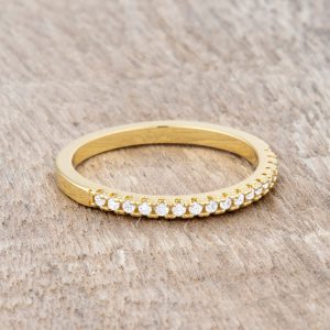 Rina 0.11ct CZ 14k Gold Delicate Band Ring - Image 5