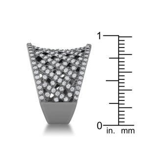 Brin 1.4ct CZ Hematite Wide Woven Style Ring - Image 4
