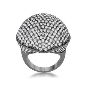 Dara 4.75ct CZ Hematite Dome Cocktail Ring - Image 2