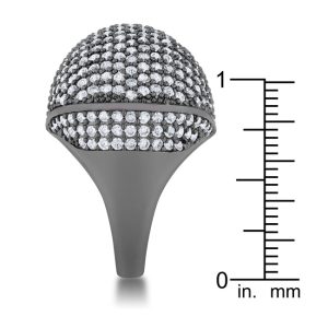 Dara 4.75ct CZ Hematite Dome Cocktail Ring - Image 4
