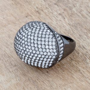 Dara 4.75ct CZ Hematite Dome Cocktail Ring - Image 5