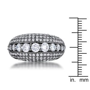 Krista 1.5ct CZ Hematite Contemporary Cocktail Ring - Image 3
