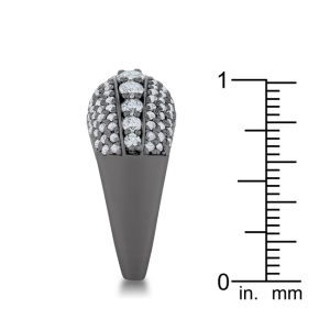 Krista 1.5ct CZ Hematite Contemporary Cocktail Ring - Image 4