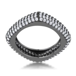 Jana 1.29ct CZ Hematite Contemporary Square Band Ring - Image 2