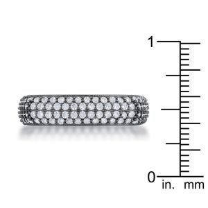 Jana 1.29ct CZ Hematite Contemporary Square Band Ring - Image 3