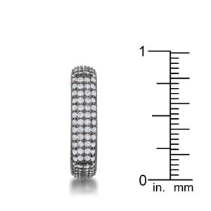 Jana 1.29ct CZ Hematite Contemporary Square Band Ring - Image 4