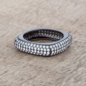 Jana 1.29ct CZ Hematite Contemporary Square Band Ring - Image 5
