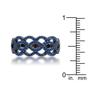 Brina 0.4ct Sapphire CZ Hematite Twist Ring - Image 2