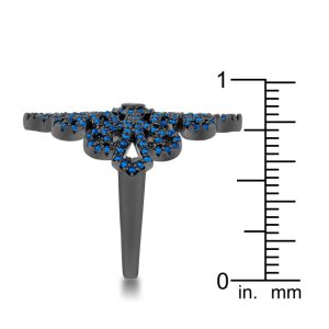 Victoria 1.23ct Sapphire CZ Hematite Filigree Cocktail Ring - Image 4
