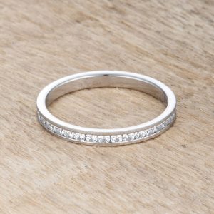 Teresa 0.5ct Clear CZ Stainless Steel Eternity Band - Image 2