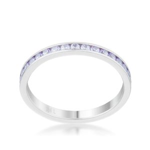 Teresa 0.5ct Light Lavender CZ Stainless Steel Eternity Band - Image 3