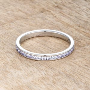 Teresa 0.5ct Light Lavender CZ Stainless Steel Eternity Band - Image 2