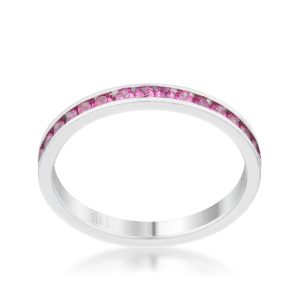 Teresa 0.5ct Ruby CZ Stainless Steel Eternity Band - Image 3