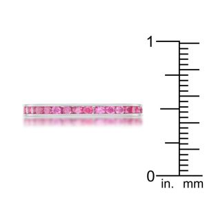 Teresa 0.5ct Ruby CZ Stainless Steel Eternity Band - Image 4