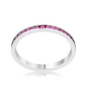 Teresa 0.5ct Garnet CZ Stainless Steel Eternity Band - Image 3
